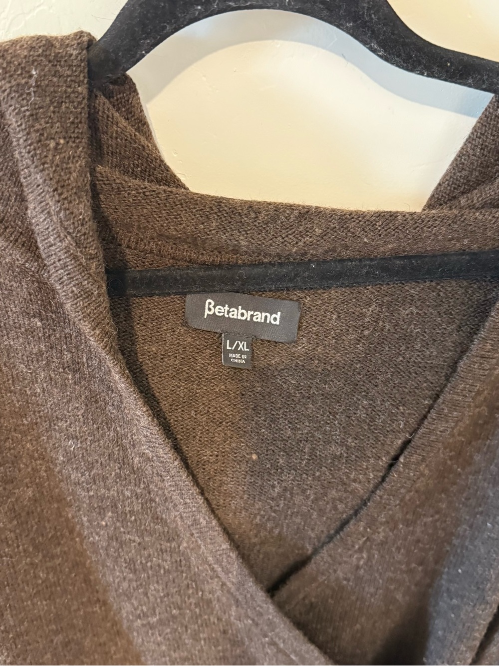 Betabrand Women's Brown Hooded Wrap Sweater L/XL Wool Cozy Fall Warm Winter - Picture 2 of 9